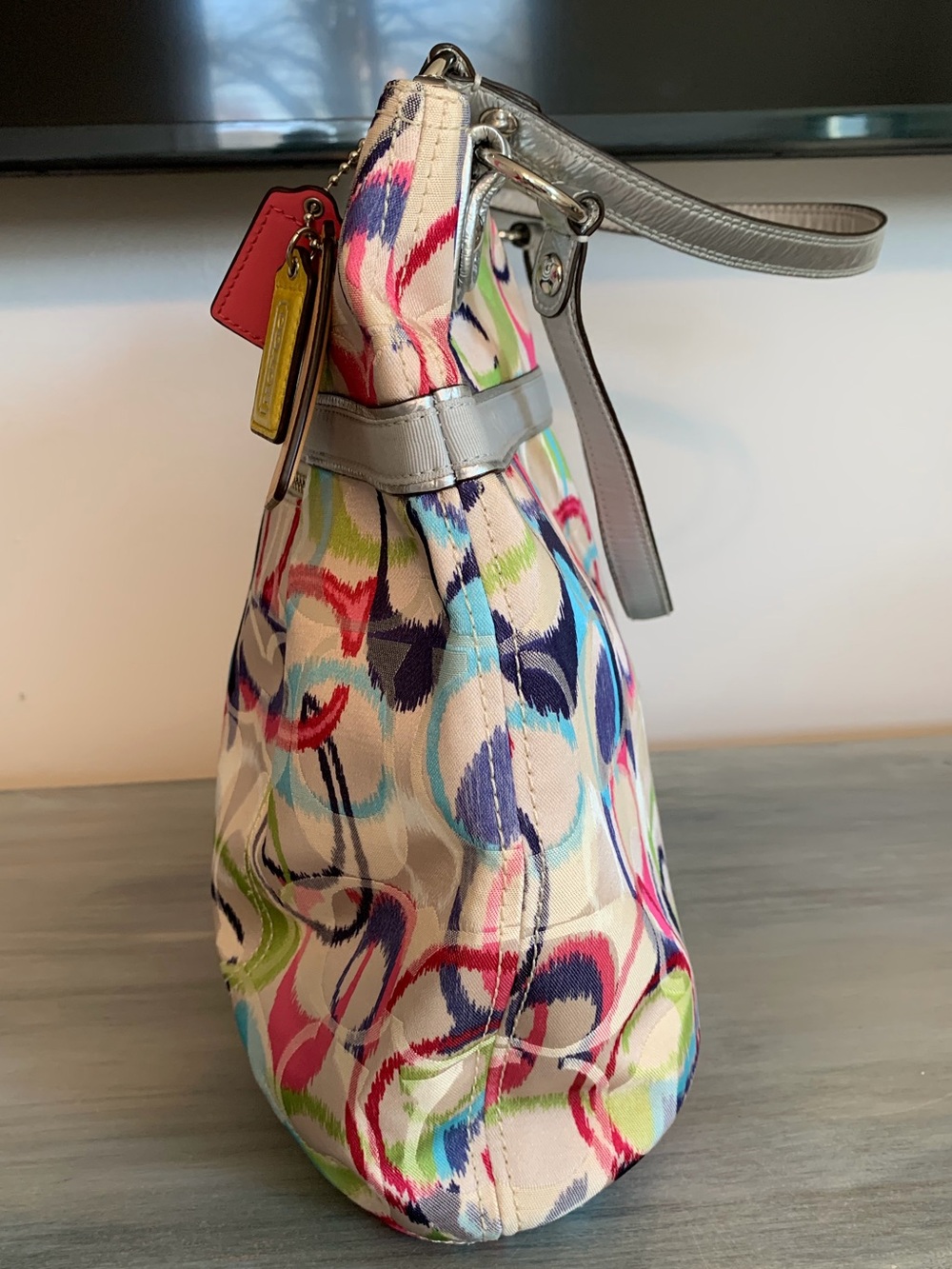 Coach bag purse Multicolor C logo shoulder bag tote designer discontinued y2k - Picture 5 of 12